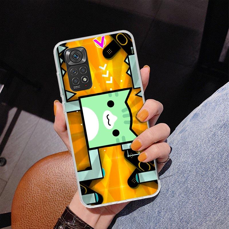Geometry Dash Game Phone Case For Xiaomi Redmi Note 15 14 13 12S 12 11 Pro Plus 14S 11S 11E 10 10S 11T 5G Personalized Cover Red