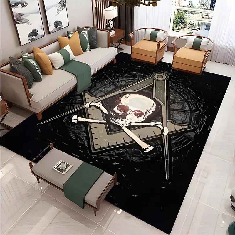 Masonic Illuminati Carpet Living Room Bedroom Sofa Coffee Yoga Rugs Kitchen Door Un-Slip Mats Alfombra Birthday Gift Poster Mat