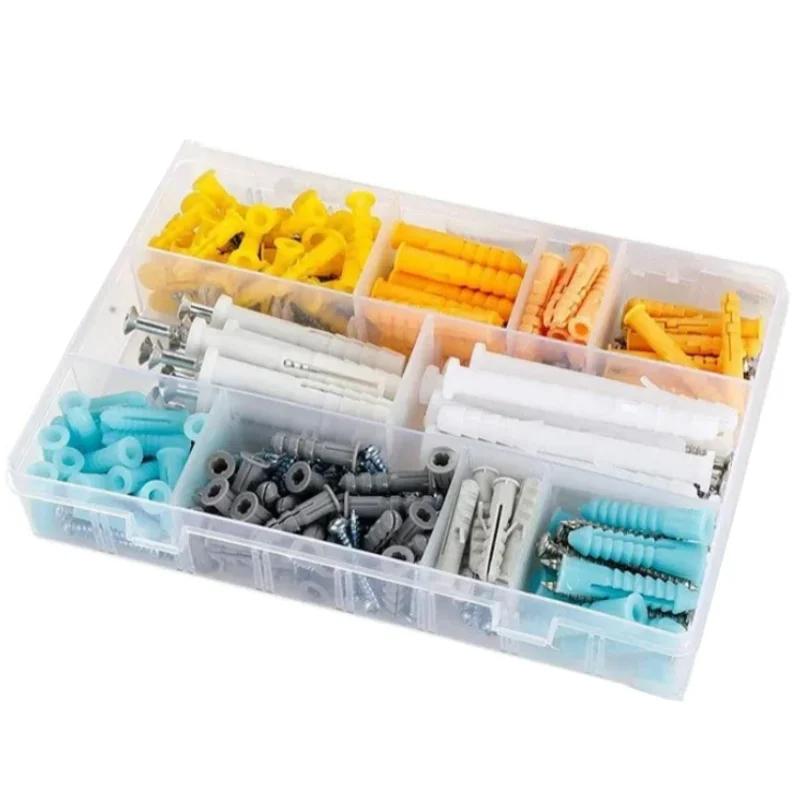 

Набор из 220 шт. рифленых дюбелей для гипсокартона, пластиковые самосверлящие распорные анкеры с саморезами Phillips в ассортименте