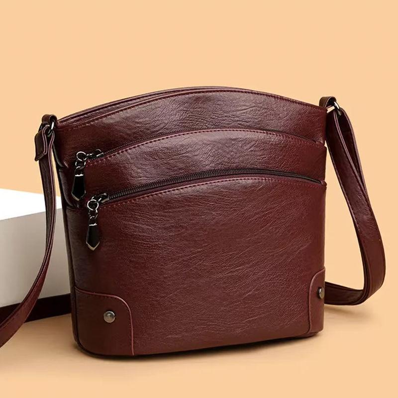 2025 New Multi-Layer Bucket Bag Crossbody Bag Vintage Shoulder Bag Fashionable Versatile Multifunctional Crossbody Bag