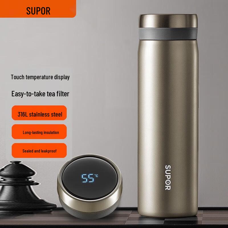 Supor 316 Stainless Steel Smart Temp Display Thermos 500ml