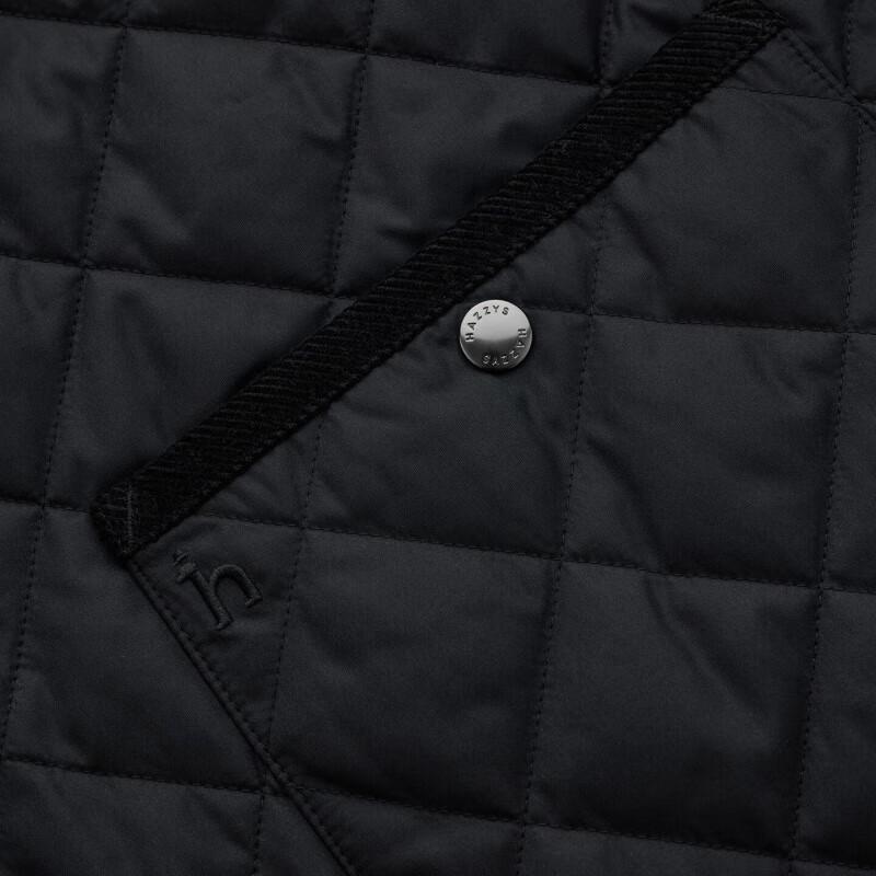 HAZZYS Women's Diamond Quilted Contrast Collar Short Padded Jacket