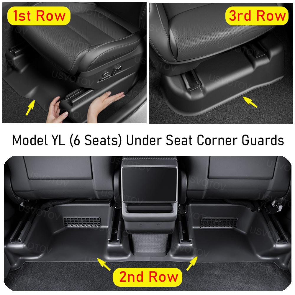 Door Sill Protector for Tesla Model YL Y L 2026 Accessories Anti-Kick Door Sill Guards Seat Slide Rail Pad Trunk Side Cover Mats