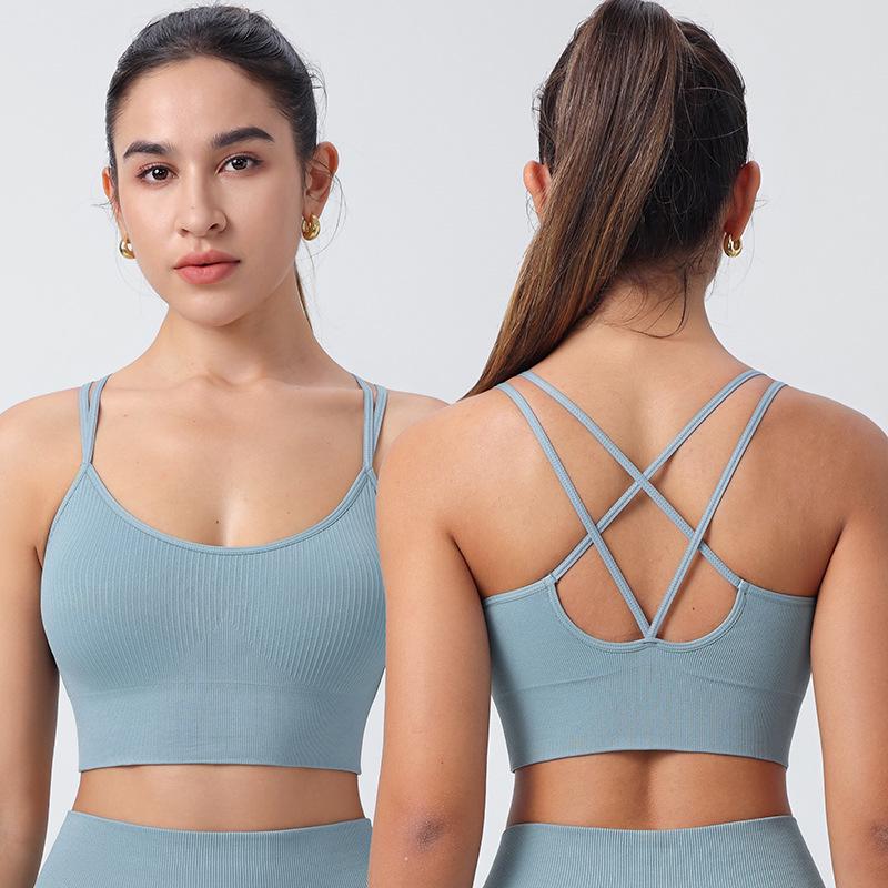 Plus Size Criss-Cross Back Sports Bra for Women - Shockproof, Casual, Fitness, Running, Yoga