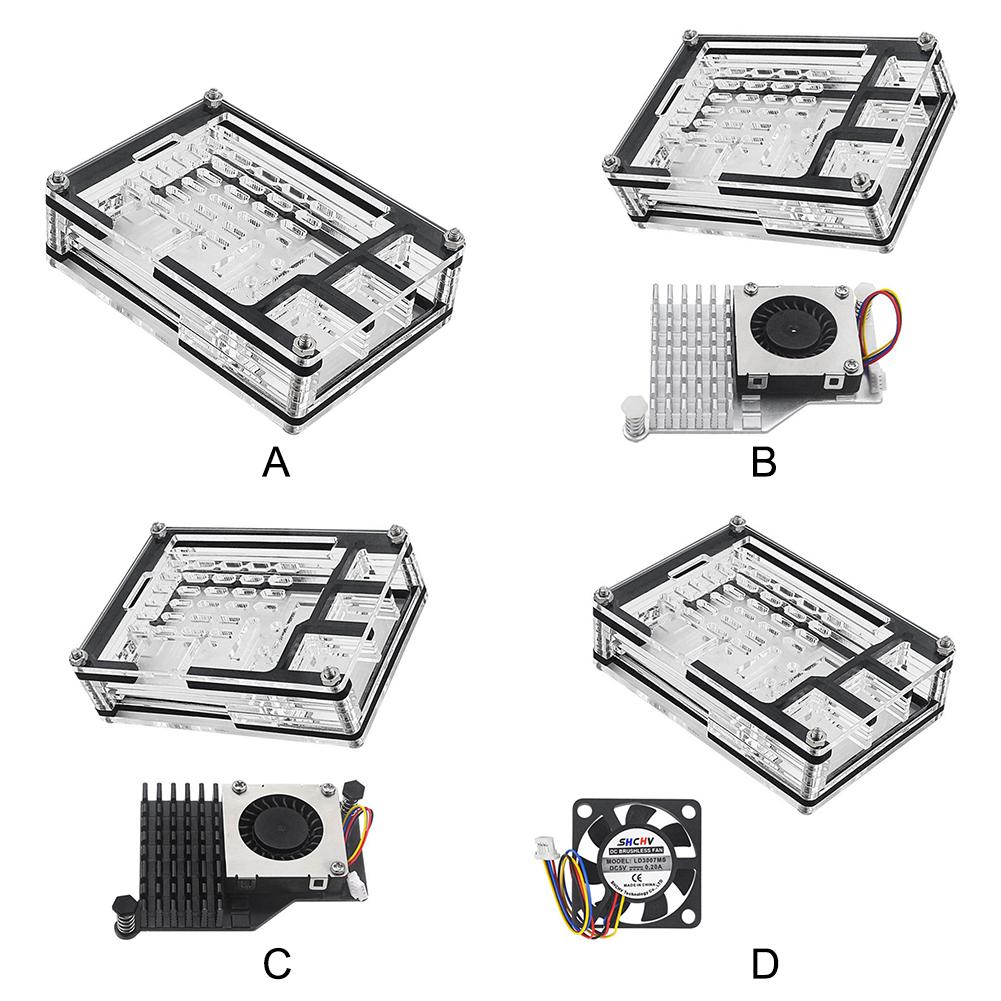 Clear Acrylic Case Support Official Active Cooler Transparent Protective Case Protective Case Box for Raspberry Pi 5 4GB/8GB