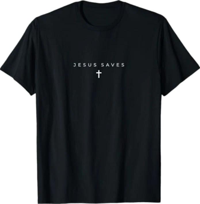 

Ісус Спасає Хрест Тонкий Християнський Мінімалістичний Релігійний Віра Футболка S