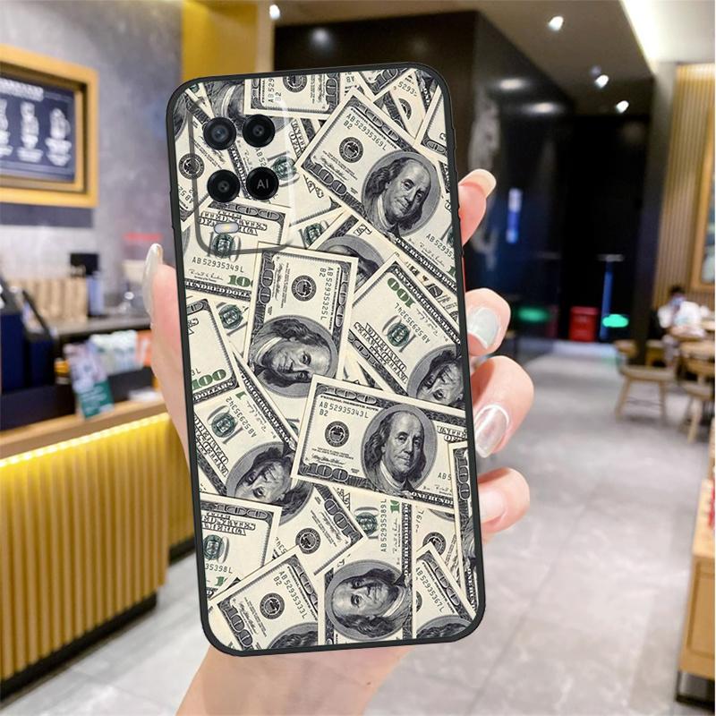 Banknote Dollar Cash Money Case For Oppo A80 A40 A60 A18 A38 A58 A78 A98 A96 A76 A16 A94 A74 A54 A15 A17 A57 A77 A5 Pro
