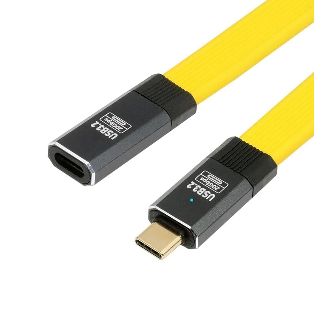 NFHK USB4 Male to Female Extension 20Gbps Flat Slim FPC 8K Thunderbolt Compatible Cable, Cable, 100W, 5K, USB4.0 Type-C, 3/4 (80cm)