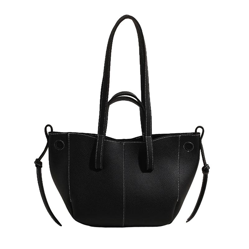 PU Solid Casual Tote Shoulder Bags New Fashion Large Size Personality Tote Bags Mature Elegant Crossbody Bags