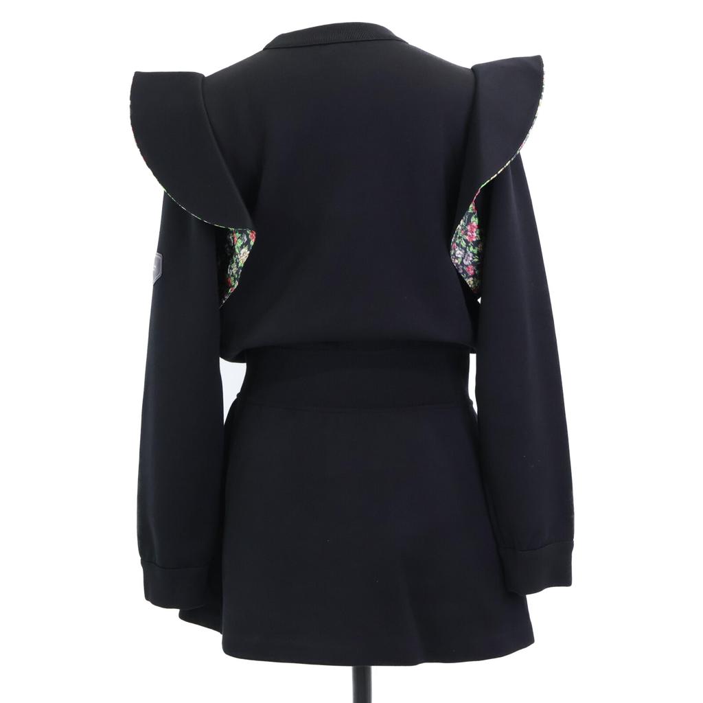 Louis Vuitton Beautiful Item, Genuine Domestic Product, FHR037FED, Flower Ruffle Sweatshirt Dress Dress XS blackUsed