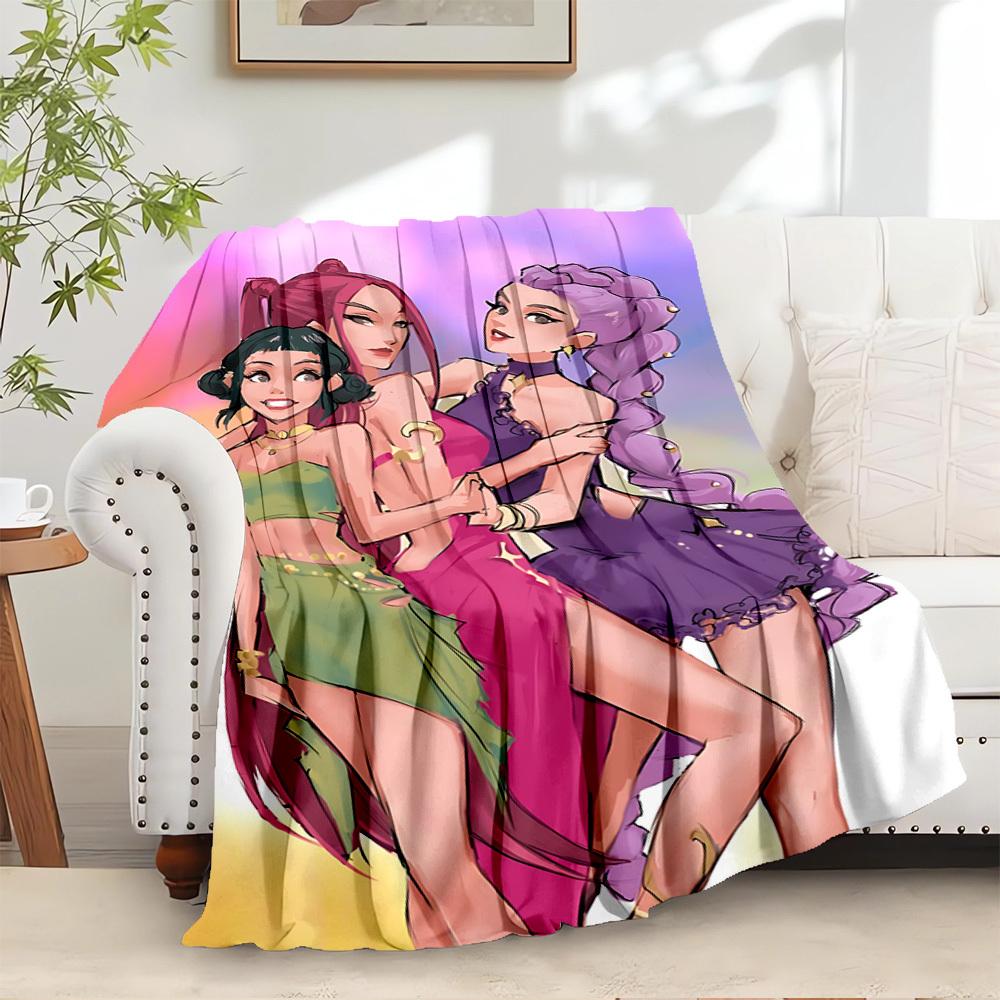 

K-POP Anime Girls Group - Four Seasons Soft Warm Blanket - All-Season Thick Knit Polyester Bedspread for Bed, Camping, Travel - Perfect Gift 100x150cm