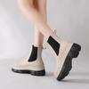 Korean Style Women's Waterproof Chelsea Rain Boots - Mid-Calf Rubber Overshoes with Thick Sole Fashion.