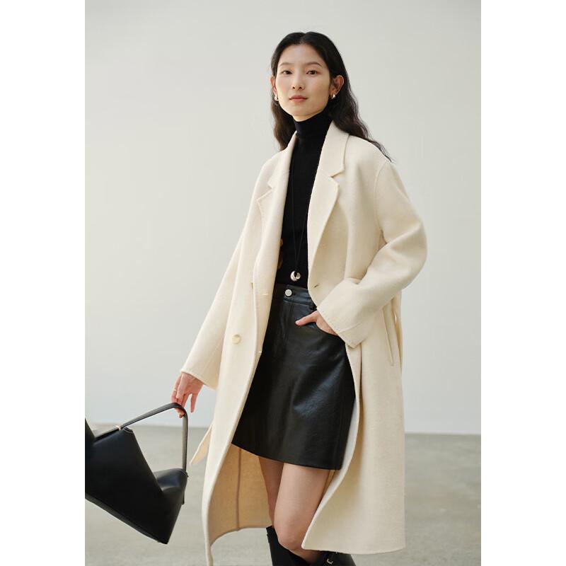 Women s 100% Wool Double-Breasted Suit Collar Coat S