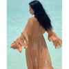 Sexy Long Coverups Bikini White Multilayer Ruffle Sleeves Summer Beach Dress Elegant Women Beach Wear Swim Suit Cover Up D5