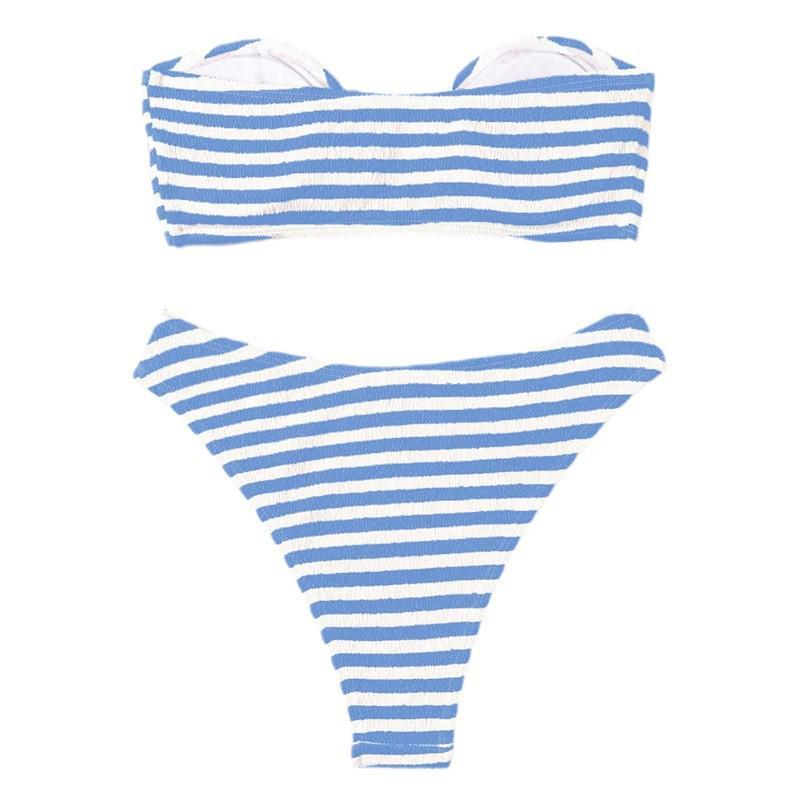2025 European & American Print Stripe Triangle Bikini - Sexy Beach & Hot Spring Women's Swimsuit