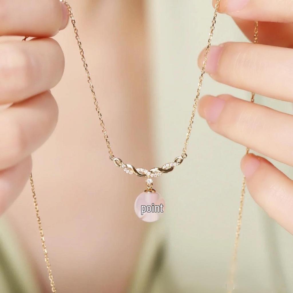 Elegant Twist Pearl Pendant Necklace in Gold-Plated Sterling Silver for Women