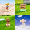 Multicolor Micro Road Signs Resin Mini Signpost Figurine Craft Miniature Road Board