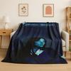 3D Billie Eilish Singer Star Flannel Blanket Soft Warm Throw Blanket for Bedroom Living Room Bed Travel Camping Picnic Gift