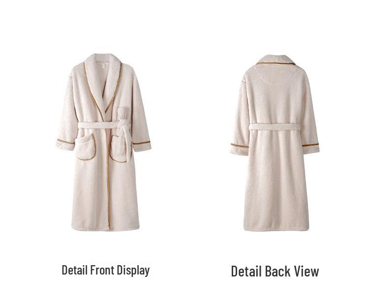 Flannel Couple's Robe: Cozy Coral Fleece Bathrobe for Men and Women - Warm, Thick, and Perfect for Winter