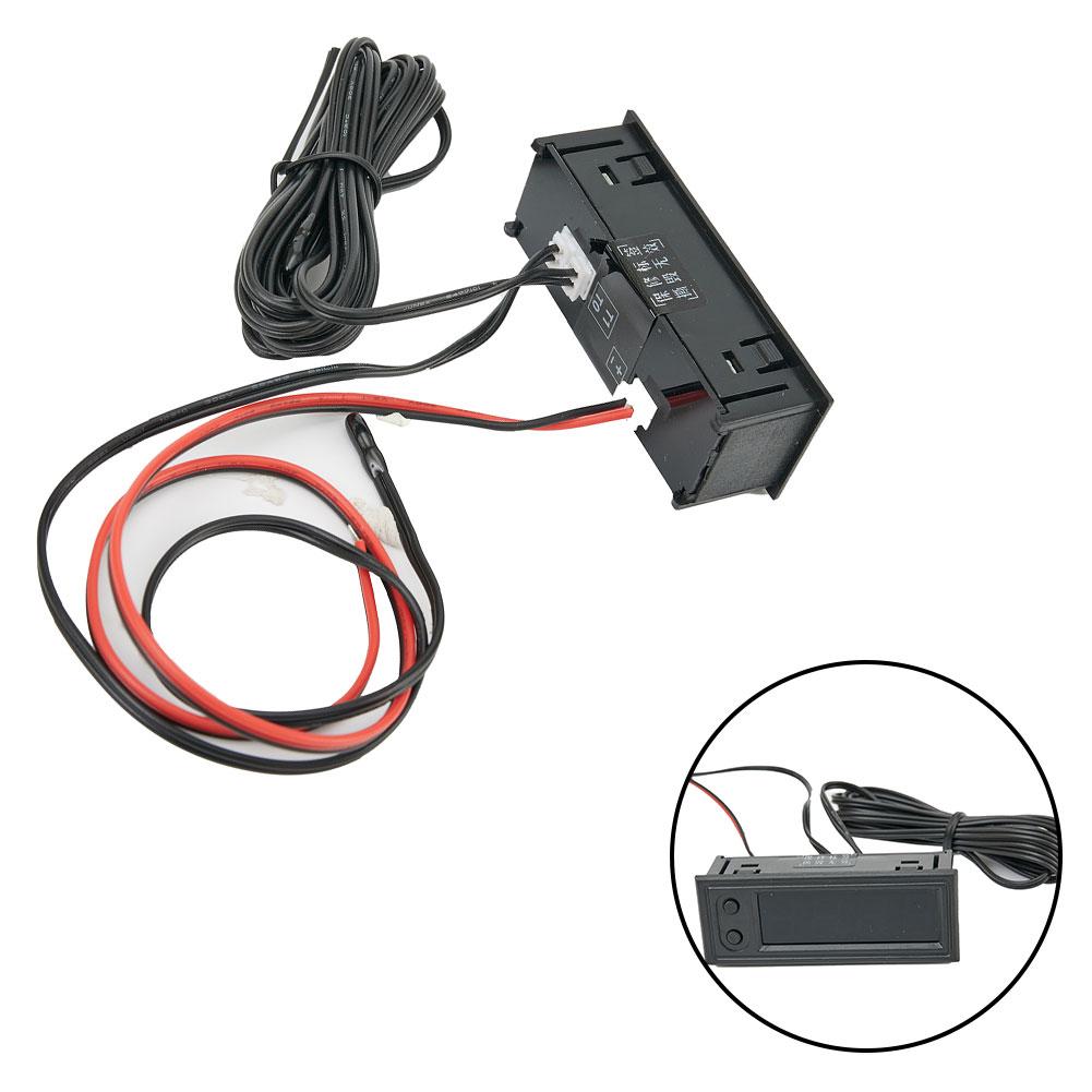 Clock Car Voltmeter LED Digital Display DC 5-27V Indoor Outdoor 12V 3in1