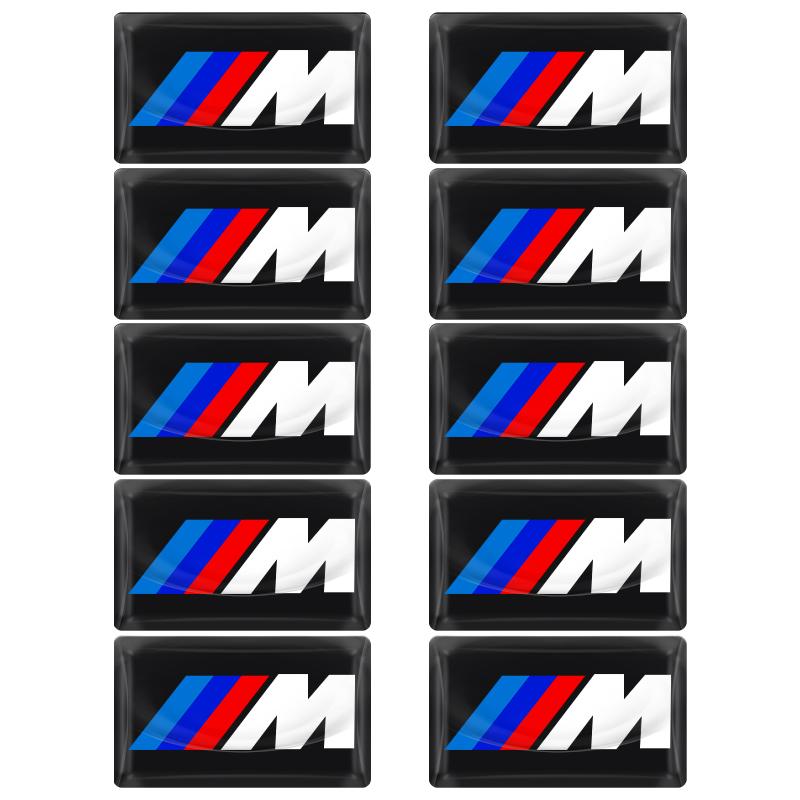 2/5/10 stk Karbonfiber M LOGO Emblem Ratt Bil 3D Klistremerker For BMW M X5 X6 E90 E92 E93 F20 F21 F30 F31 F32 E60 E46 POWER