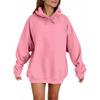 Women's Fashion Casual Solid Color Hooded Sweatshirt Long Sleeve Drawstring Pullover Sweatshirt