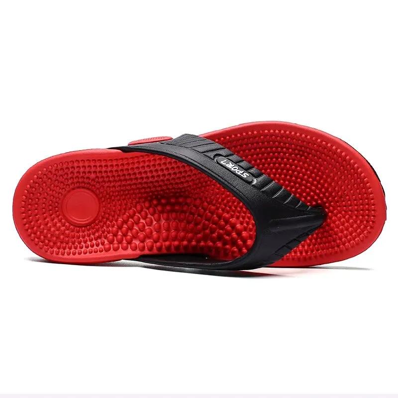 Fashion Summer Slippers Men Flip Flops Beach Sandals Non-slip Casual Flat Shoes Massage Indoor House Shoe For Men Outdoor Slides