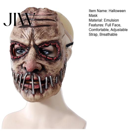 Transparent Sightview Halloween Mask Horror Mask, Creepy Latex Adjustable Strap Scary Fancy Comfortable Breathable for Party Cosplay Costume