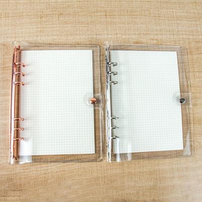 A6 6 Rings Binder Cover Soft Binder Cover Folder Snap Button Closure Refillable Planner Binder School Office Supplies