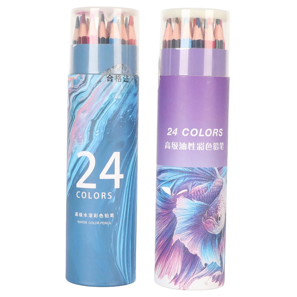 48Pcs Colored Pencils Water Soluble Oil Based Hex Vibrant Presharpened Sketch Pencils for Coloring S