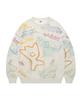WACKY WILLY Graffiti Graphic Sweatshirt Oatmeal