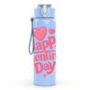 1PC Happy Valentines Day Text Print 750ml Color Plastic Sports Water Bottle Leakproof Flip Straw Lid Suitable for Sports Office Home Use