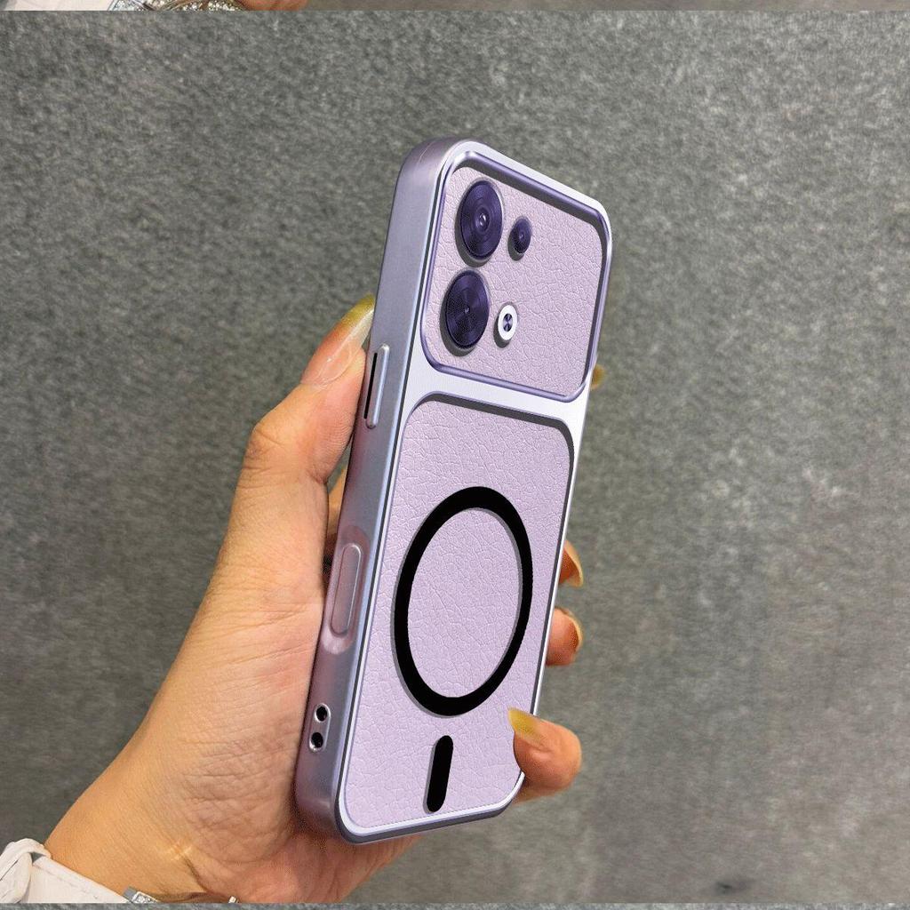 Metallic Finish Magnetic TPU Phone Case for OPPO Reno8 5G Shockproof Matte Soft Cover