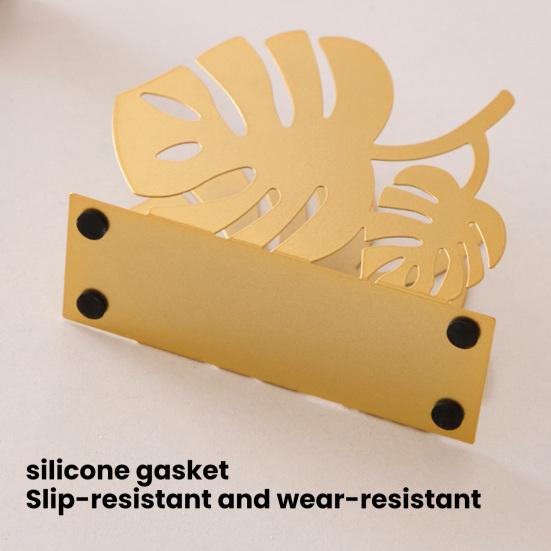 Monstera Metal Napkin Holder Tropical Monstera Leaf Freestanding Tissue Dispenser for Kitchen Countertop Dining Table