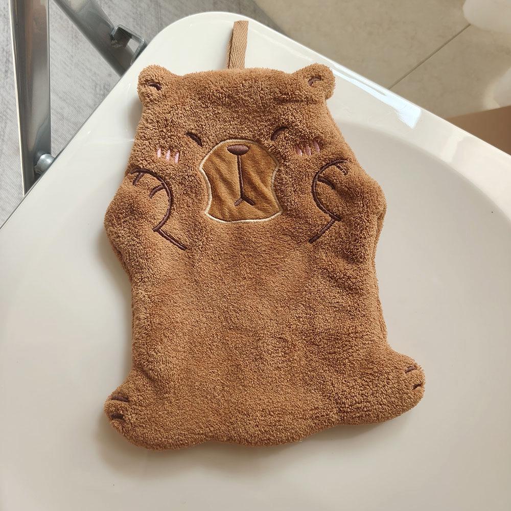 Adorable Capybara Kids' Absorbent Hanging Towel for Bathroom & Kitchen - Perfect Souvenir Gift