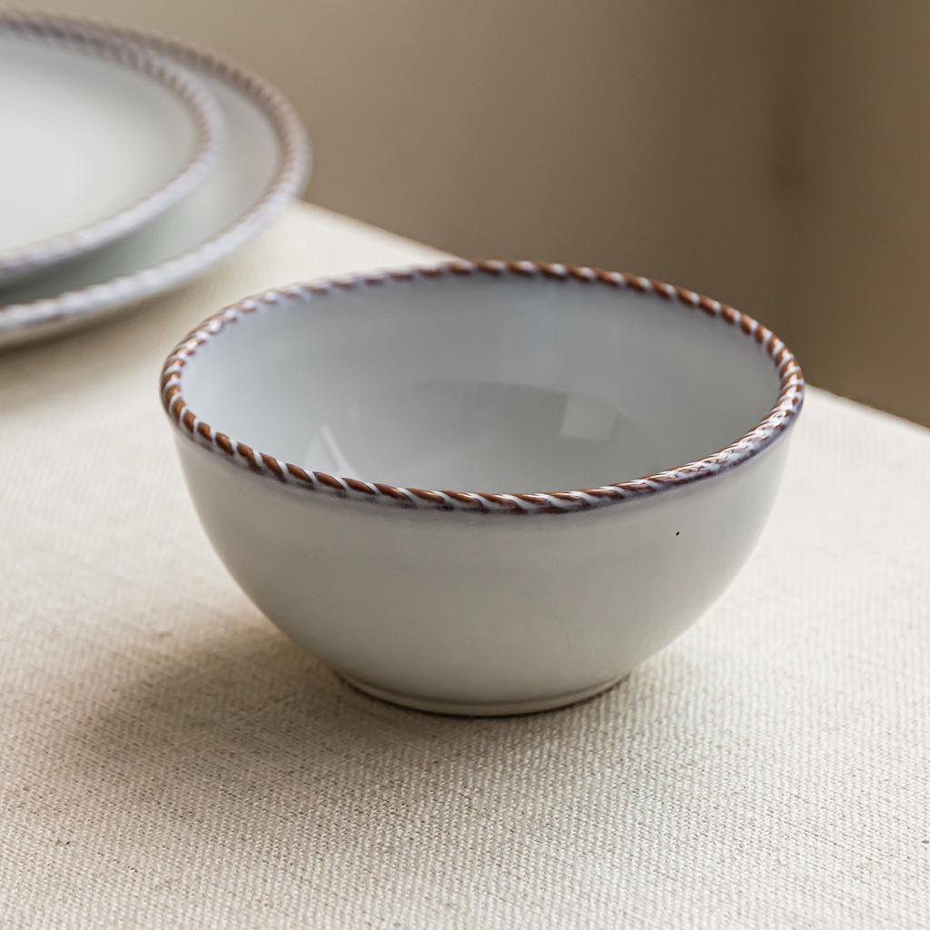 High Value Rope Edge Ceramic Bowl Set Creative Household Niche Tableware Western Food Plate Hotel Plate