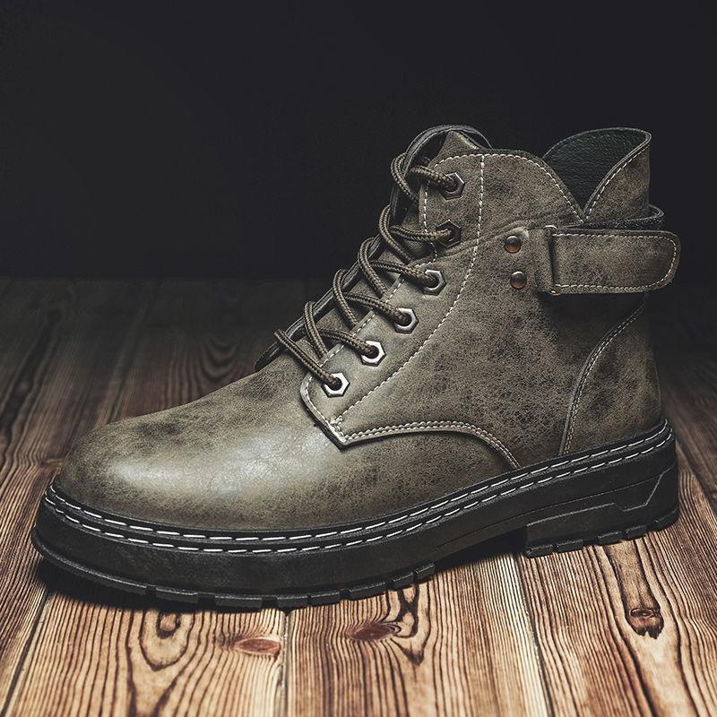 Fashion 2024 Winter Men's Boot British Style Retro Middle Cut Men Boot High Cut Men's Shoes Snow Bootsd