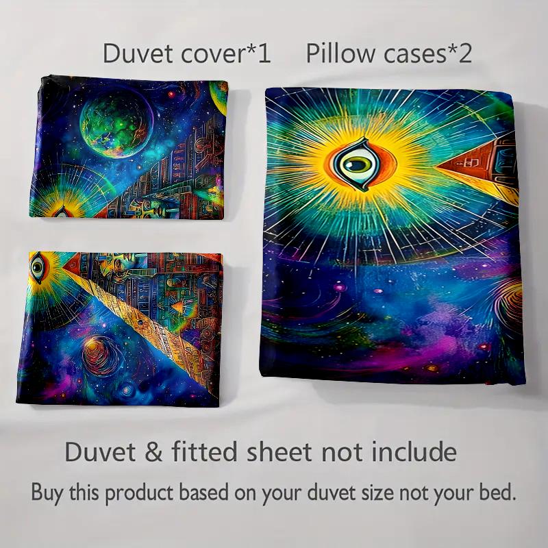 "Pyramid Cosmic Eye." Bedding Duvet Cover Sets Duvet Covers Pillowcases Gifts (1 * Duvet Cover 2 * Pillowcases, Without Duvet Insert)