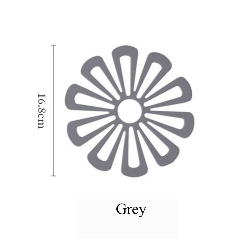 

Kitchen Pot Mat Flower Shape Pot Holders for Hot Pots and Pans Holder Kitchen Insulation Coasters Hot Pad for Dishes 16.8 cm серый