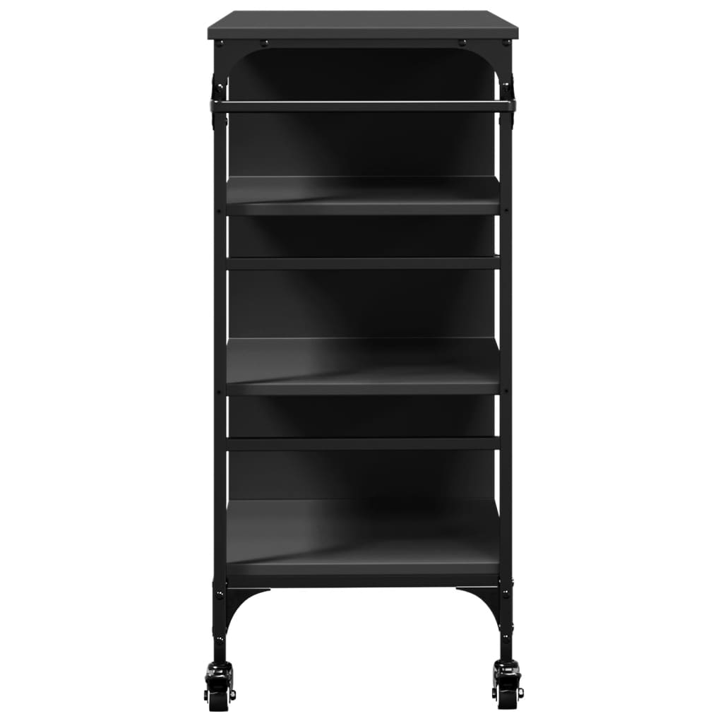 Kitchen Trolley Black 87.5 x 38.5 x 84.5 cm Engineered Wood