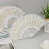 Elegant Lace Fan White Wedding Hand Fan Retro Handheld Fan  for Women