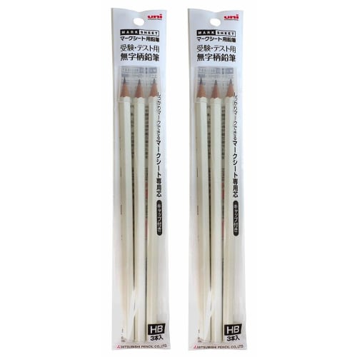 

uni Mark Sheet Pencil for Examinations and Tests Plain Pattern Pencil HB 3 Pieces [White] 3P HB White/W (3 шт. 2 сумки)