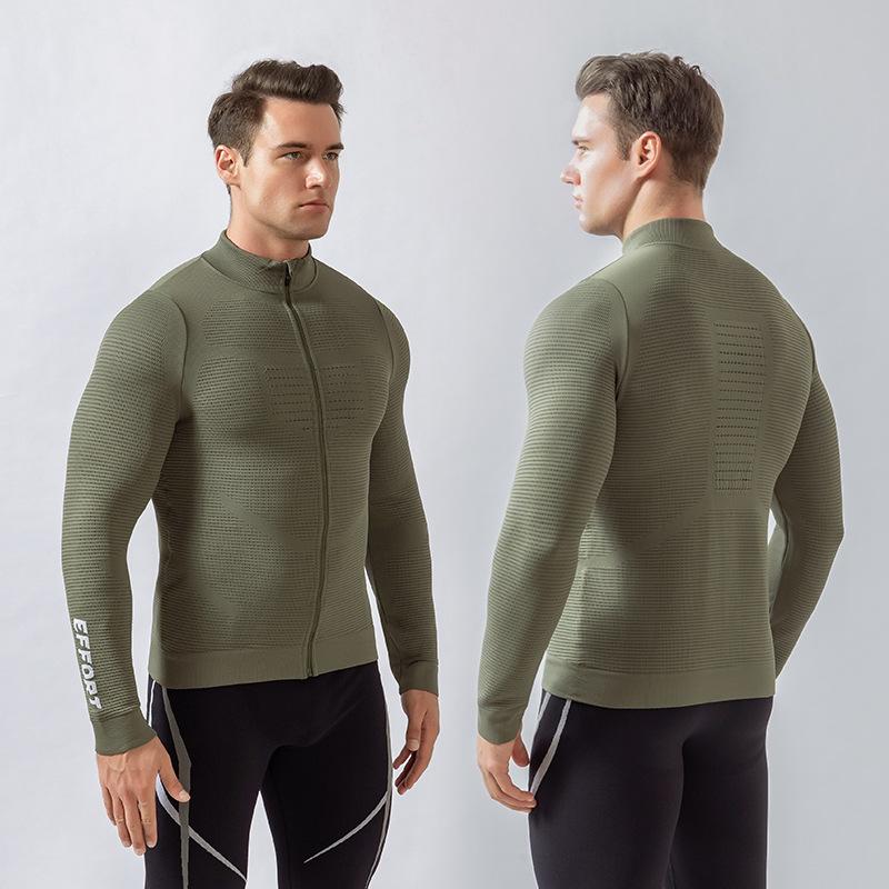 

Мужская спортивная куртка XB, дышащая, быстросохнущая: Молния, Воротник-стойка, Длинный рукав, Идеально для бега и фитнеса. L