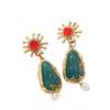 Facial Features Fashionable Nose Devil's Eye Earrings Vintage Flowers Light Luxury Gorgeous Tassel Pearl