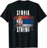 Serbia Strong Distressed Flag Serbian Pride T Shirt High Quality Cotton Large Sizes Breathable Top Loose Casual Tshirt