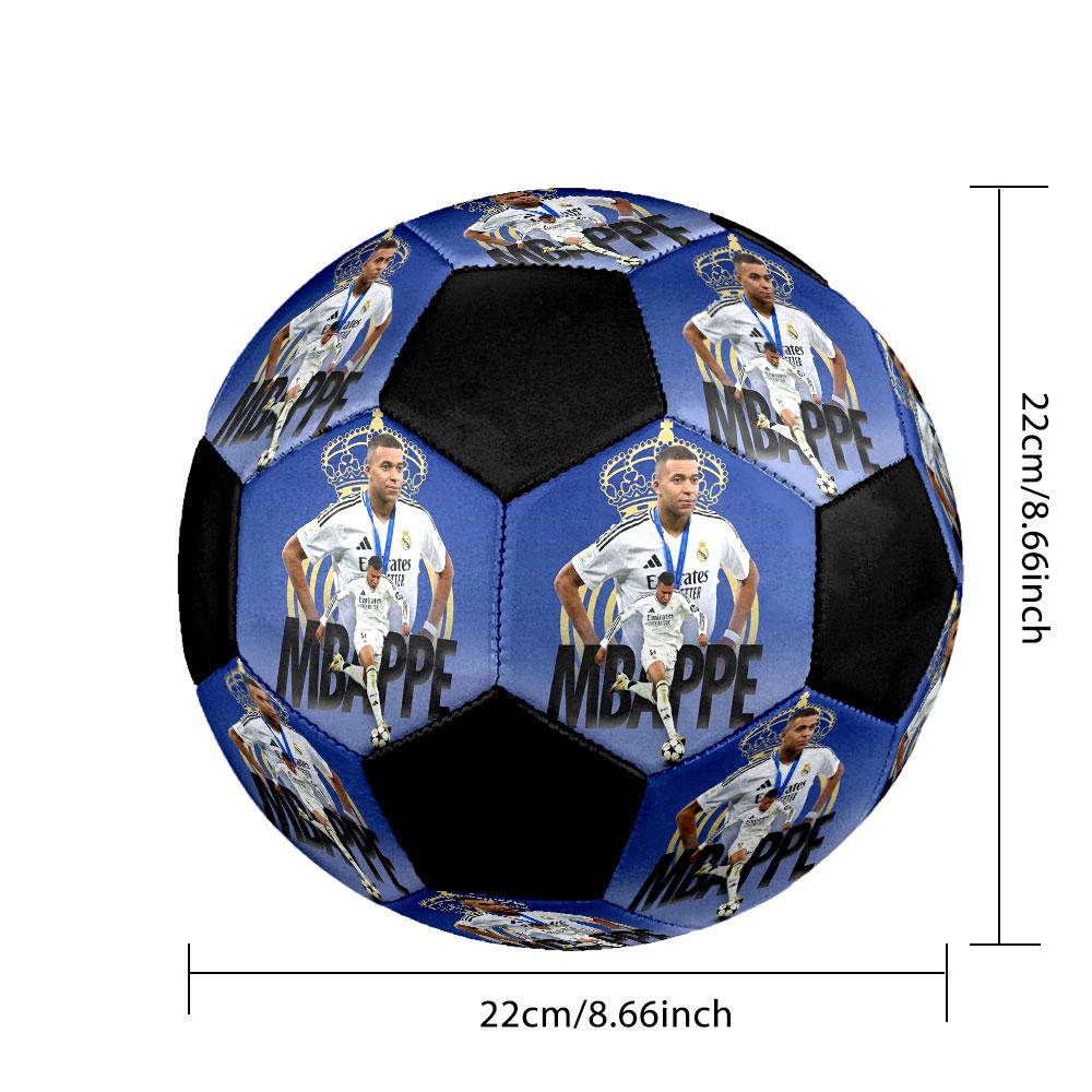 1PC Vintage Mbappé Moments Size 5 Soccer Ball PrahaIndoor Soccer Ball Colorful All Ages Machine Stitched PVC Competition Ready Durable High-Bounce