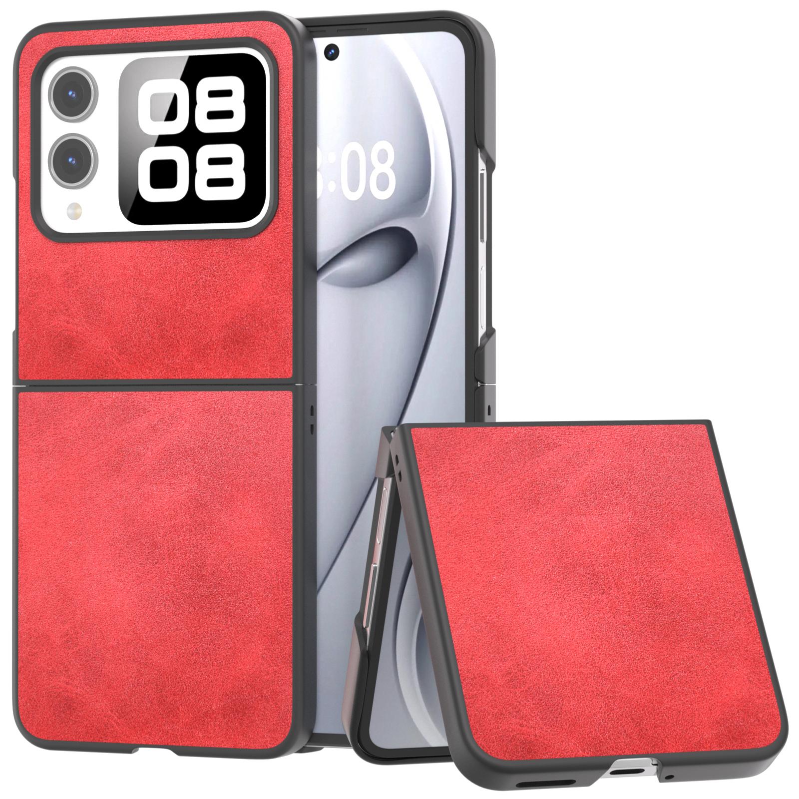 

For Huawei nova Flip 5G Case Cowhide Texture Hard PC+PU Protective Phone Cover E
