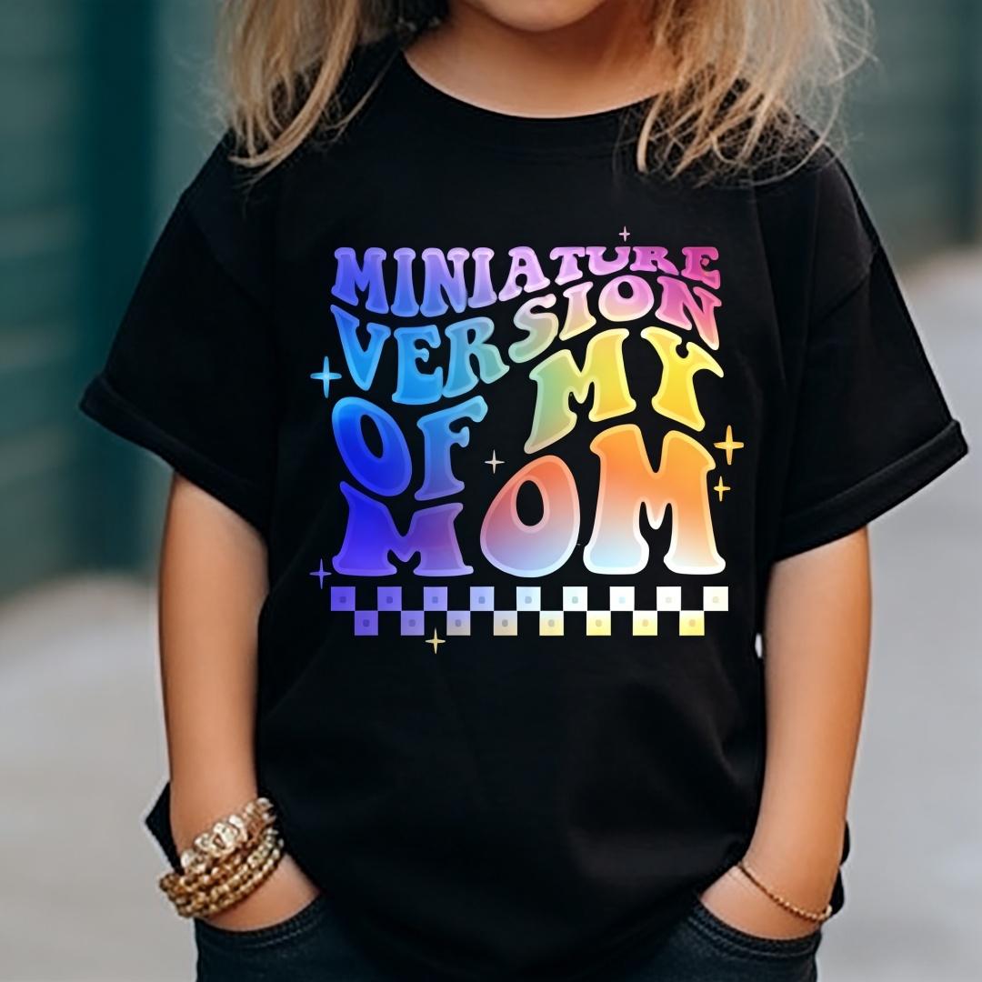 

Girl s Cute T-Shirt Reproduction Mommy Mini Version Rainbow Gradient Printed Short Sleeve Trendy Fashion Girl s Summer Loose Top 110