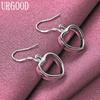 925 Sterling Silver Heart Earrings Wedding Jewelry