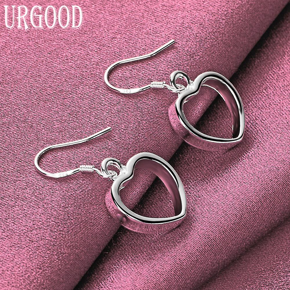 925 Sterling Silver Heart Earrings Wedding Jewelry